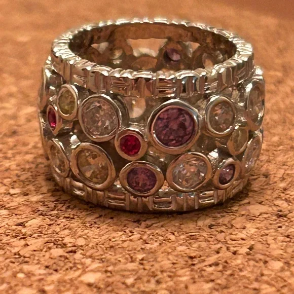 Multi Coloured Gemstone Ring - Picture 3 of 7